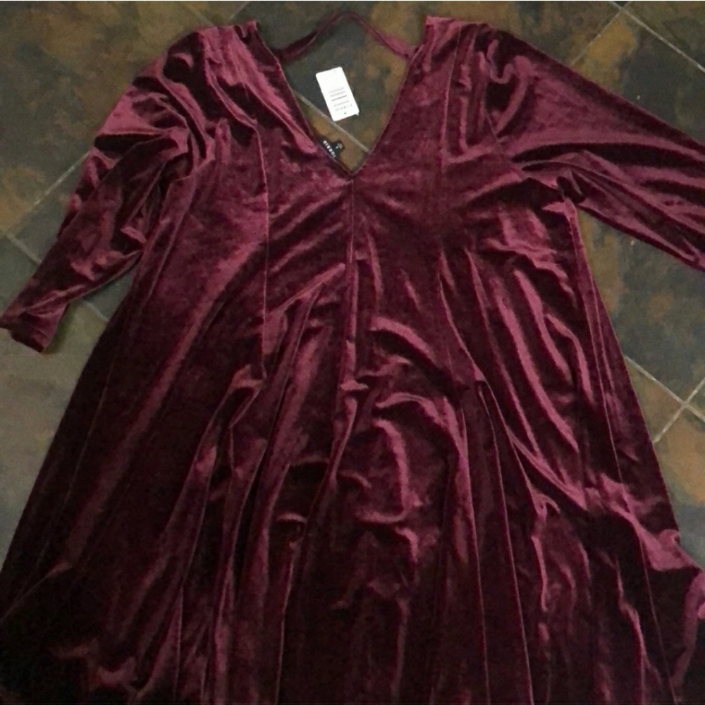 NWT Beautiful Burgundy Velvet Torrid Swing Dress
